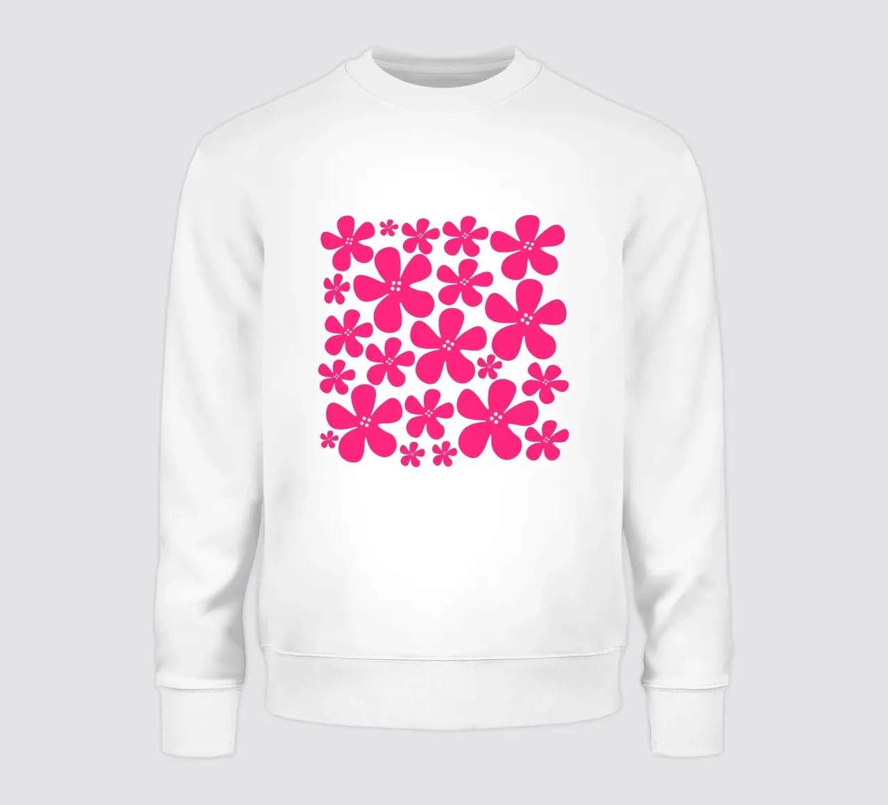 Pink flowers pattern felpa da baobabprintstore