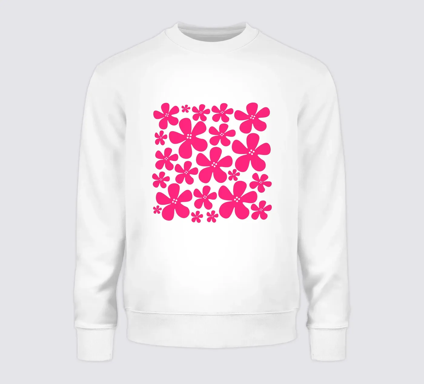 Pink flowers pattern felpa da baobabprintstore