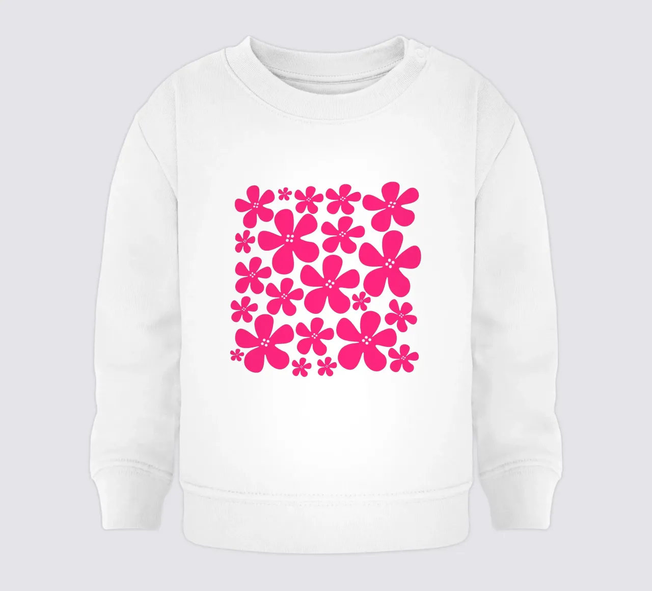 Pink flowers pattern felpa neonato da baobabprintstore