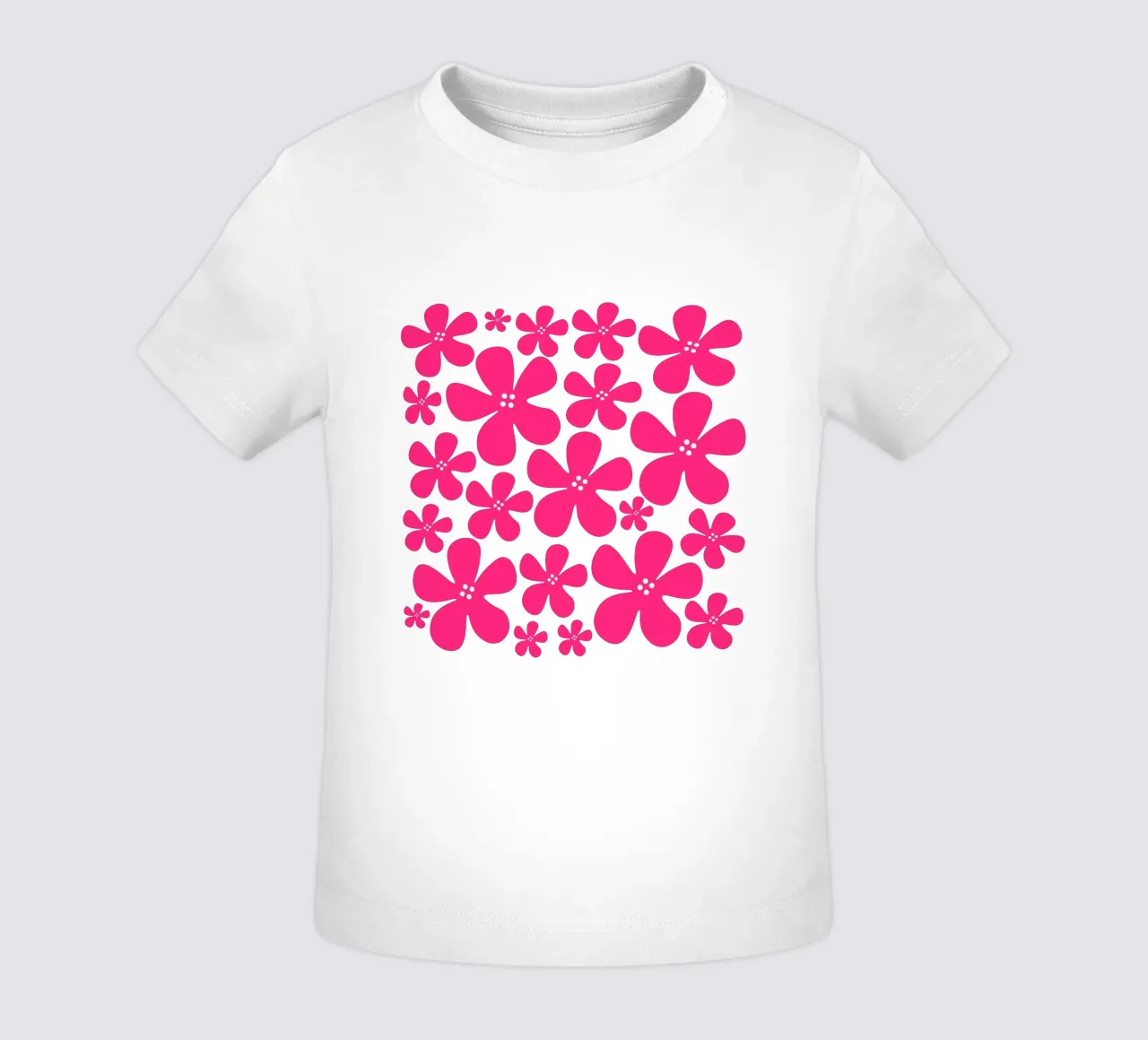 Pink flowers pattern maglietta neonato da baobabprintstore