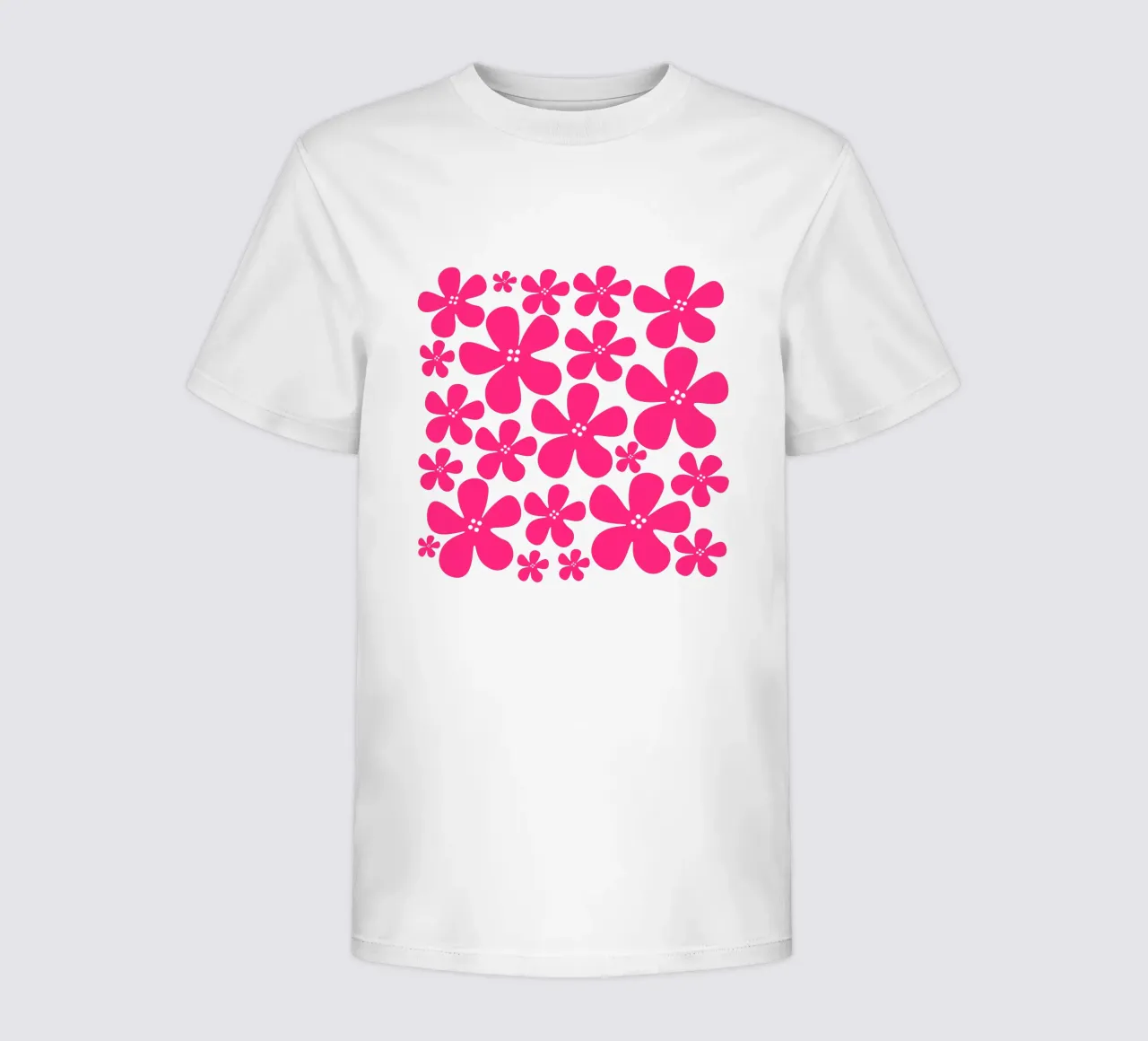 Pink flowers pattern t-shirt bambini da baobabprintstore