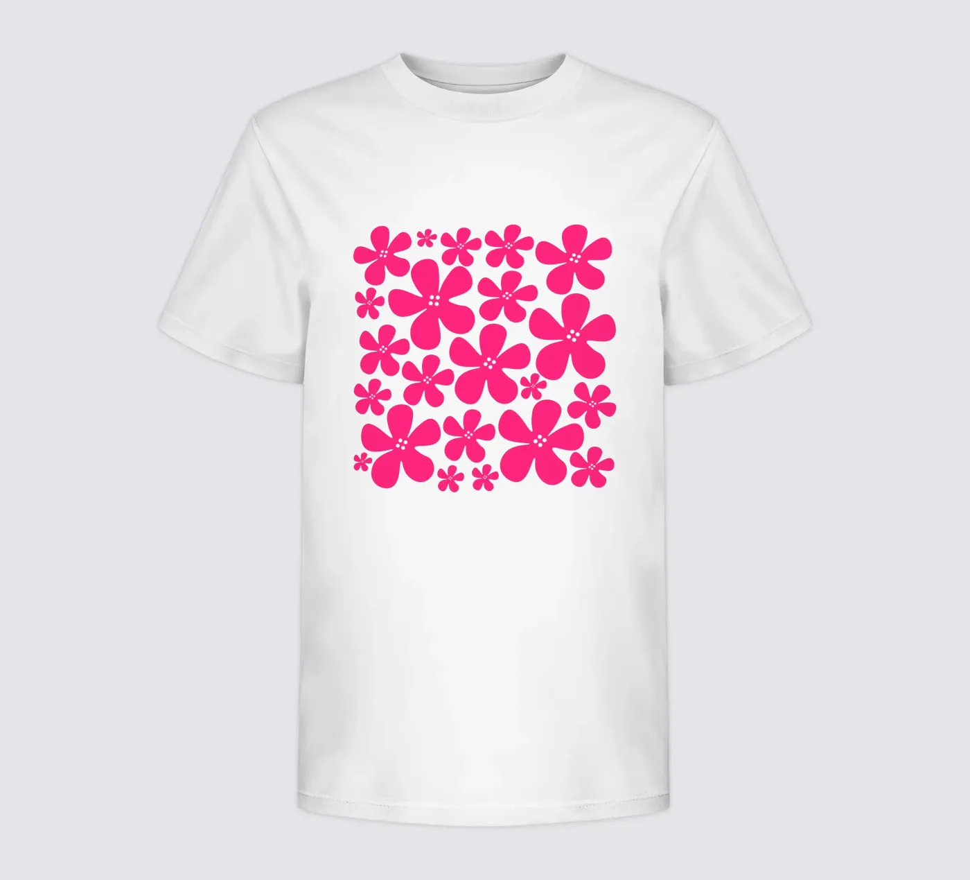 Pink flowers pattern t-shirt bambini da baobabprintstore