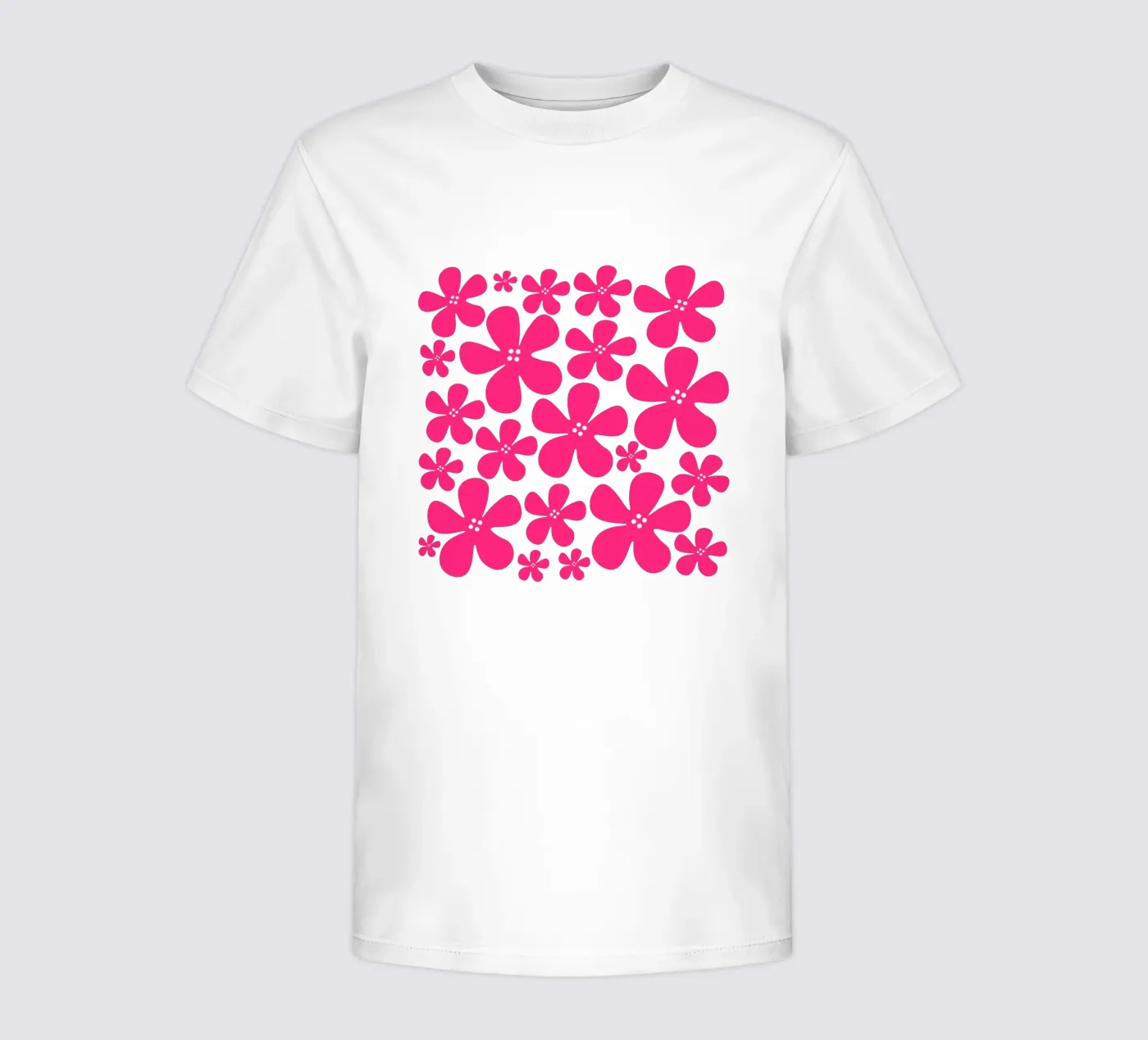 Pink flowers pattern t-shirt bambini da baobabprintstore