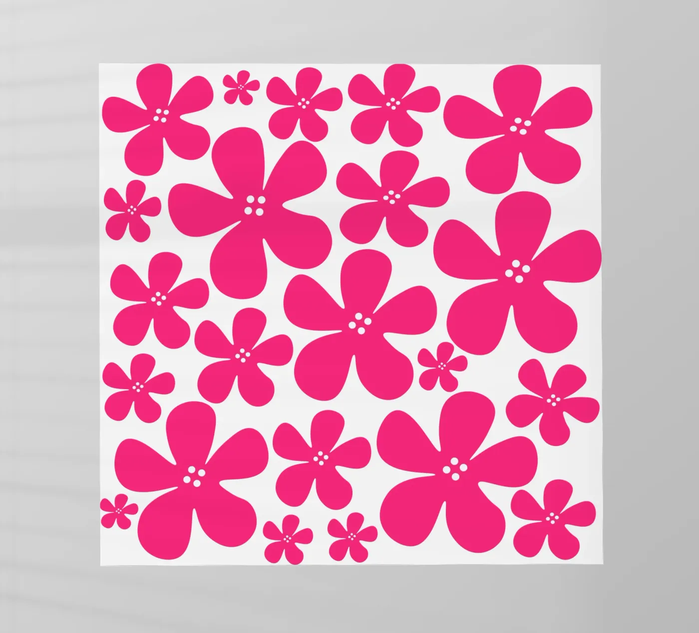 Pink flowers pattern backlit folie van baobabprintstore