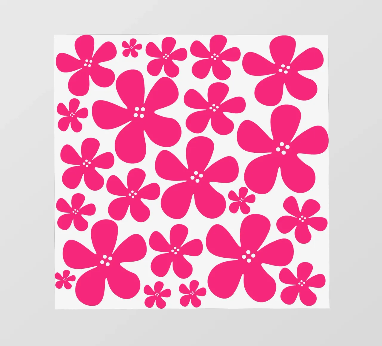 Pink flowers pattern fotobehang van baobabprintstore