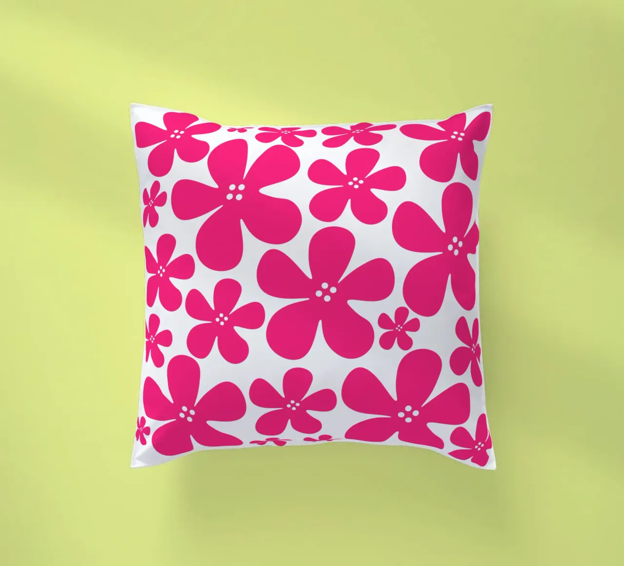 Pink flowers pattern cuscino da baobabprintstore