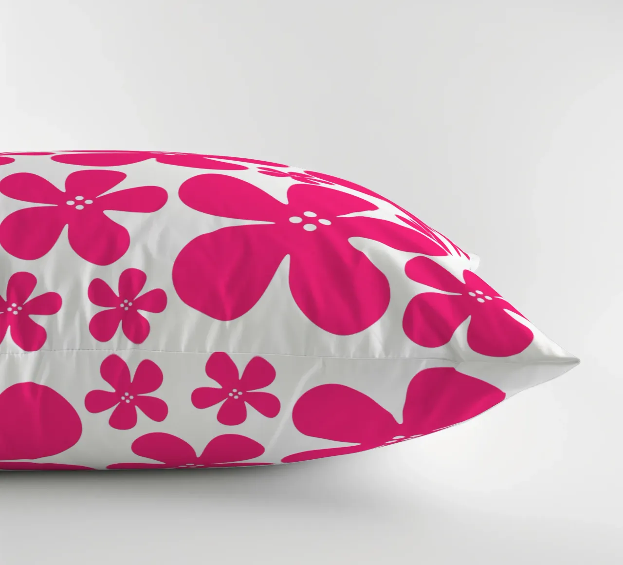 Pink flowers pattern cuscino da baobabprintstore