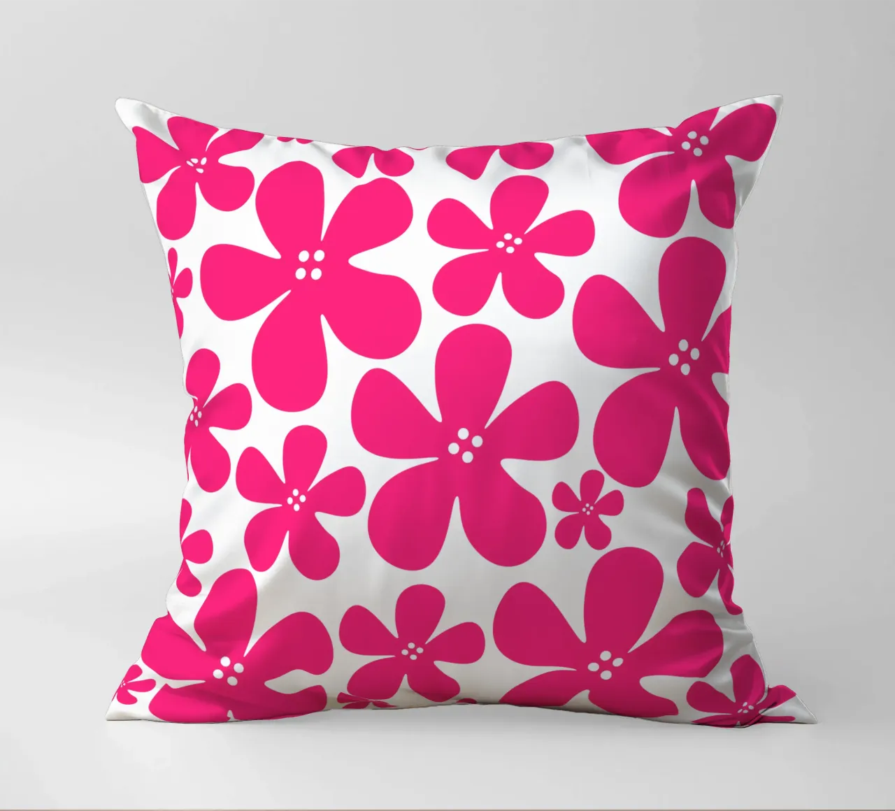 Pink flowers pattern cuscino da baobabprintstore