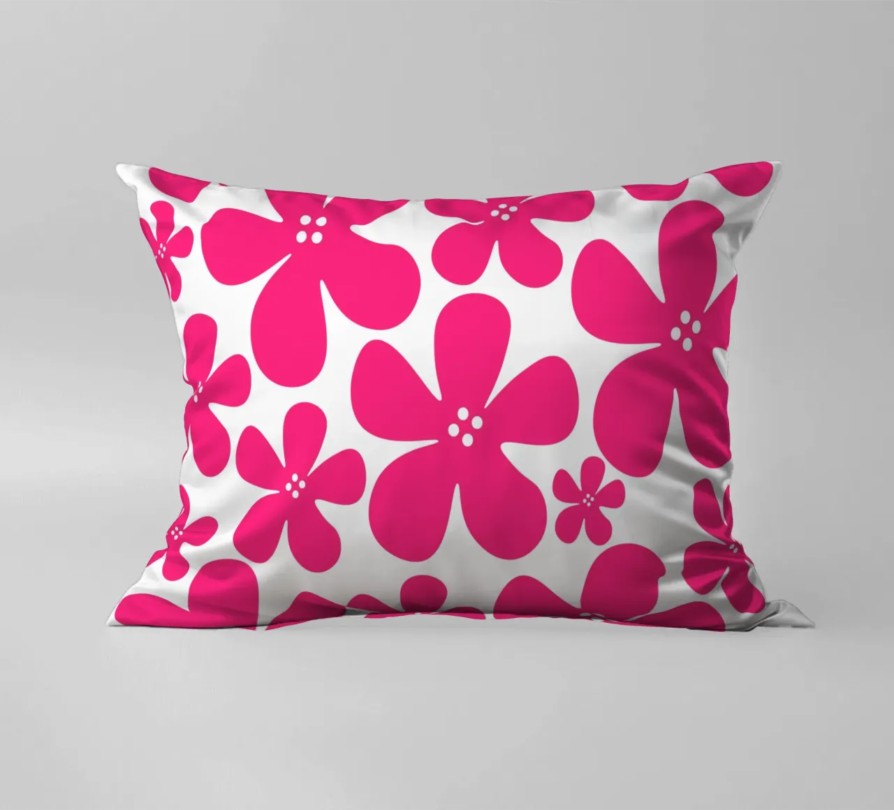 Pink flowers pattern cuscino da baobabprintstore