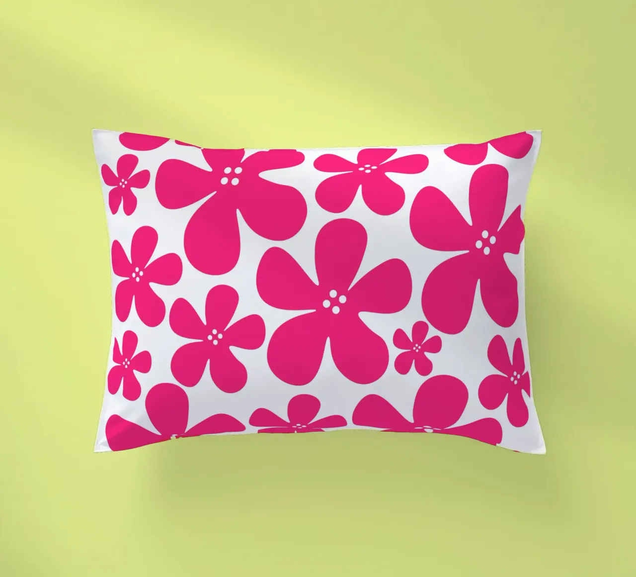Pink flowers pattern cuscino da baobabprintstore