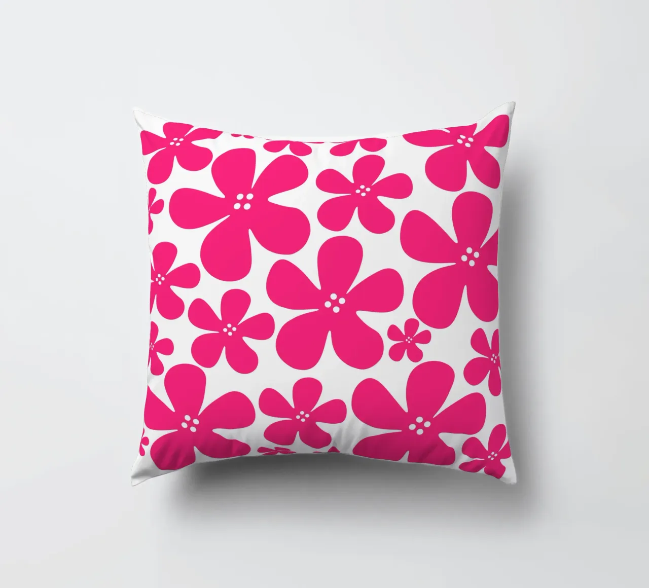 Pink flowers pattern cuscino da baobabprintstore