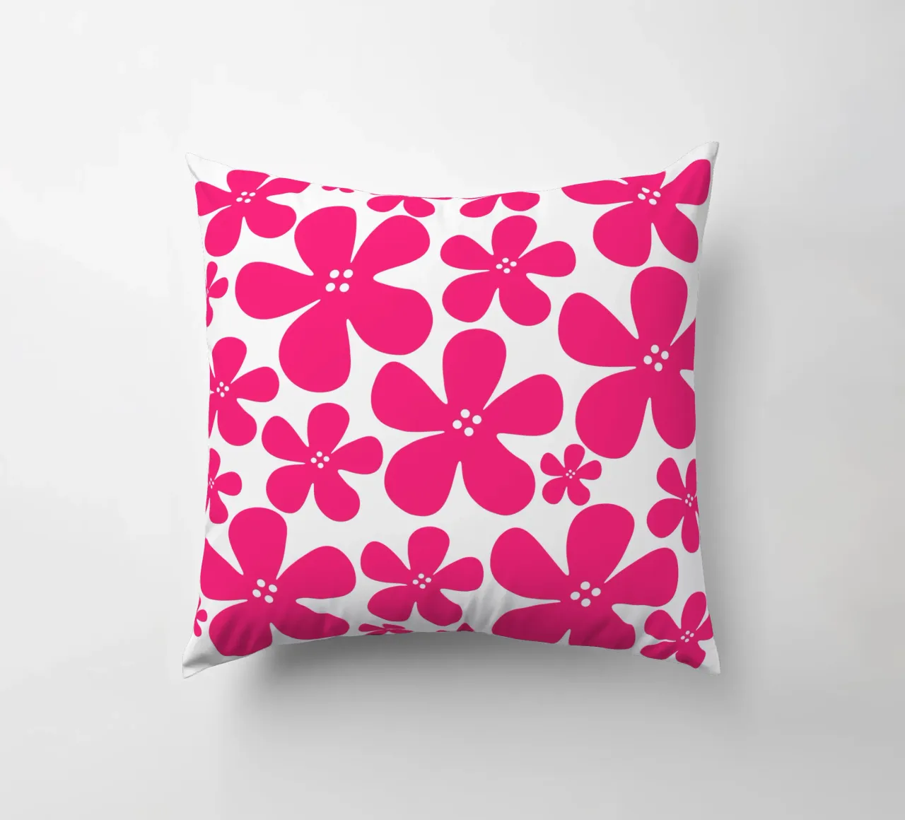 Pink flowers pattern cuscino da baobabprintstore