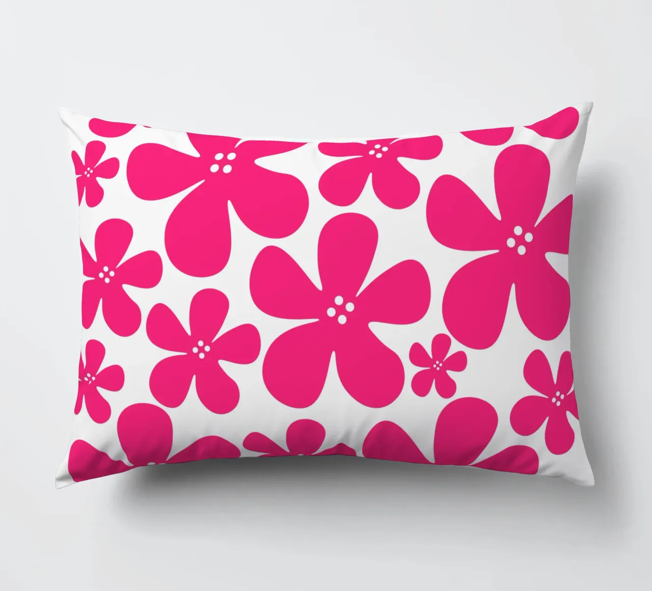 Pink flowers pattern cuscino da baobabprintstore