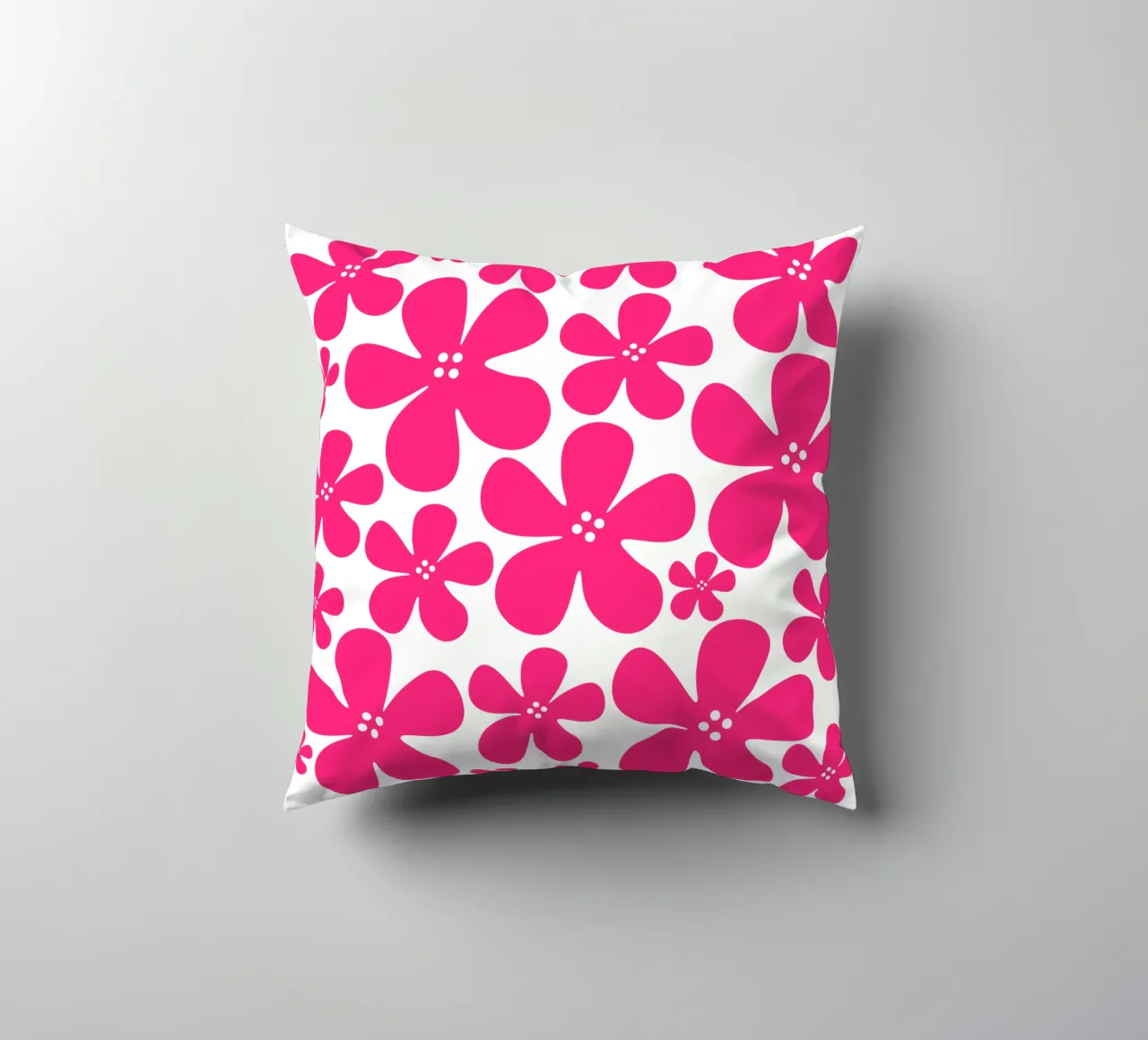 Pink flowers pattern cuscino da baobabprintstore