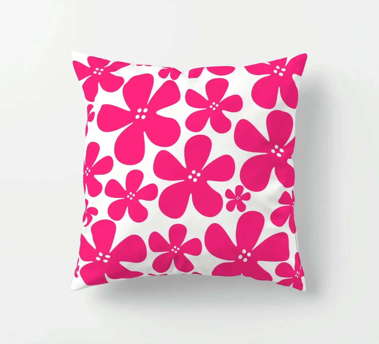 Pink flowers pattern cuscino da baobabprintstore