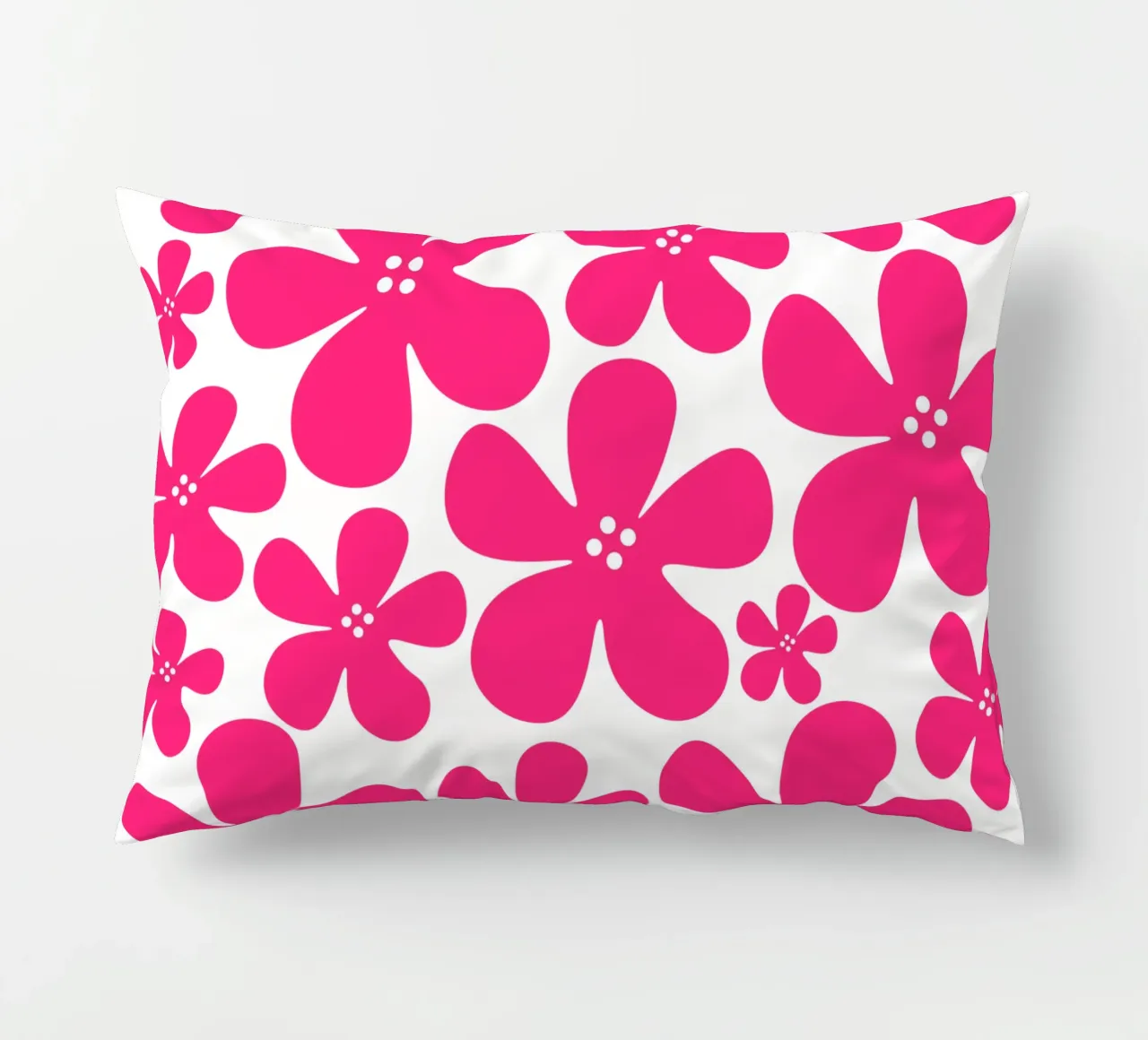 Pink flowers pattern cuscino da baobabprintstore