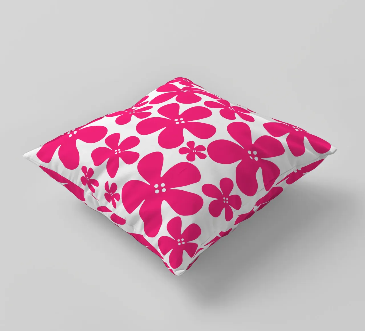 Pink flowers pattern cuscino da baobabprintstore