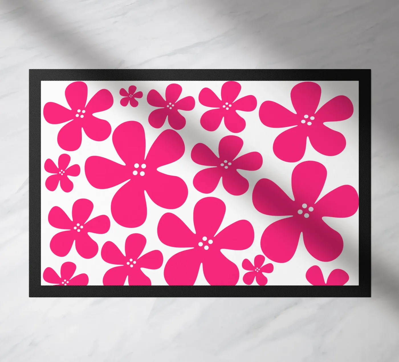 Pink flowers pattern doormat by baobabprintstore