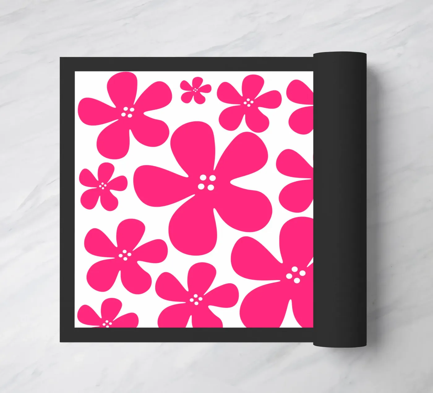 Pink flowers pattern doormat by baobabprintstore