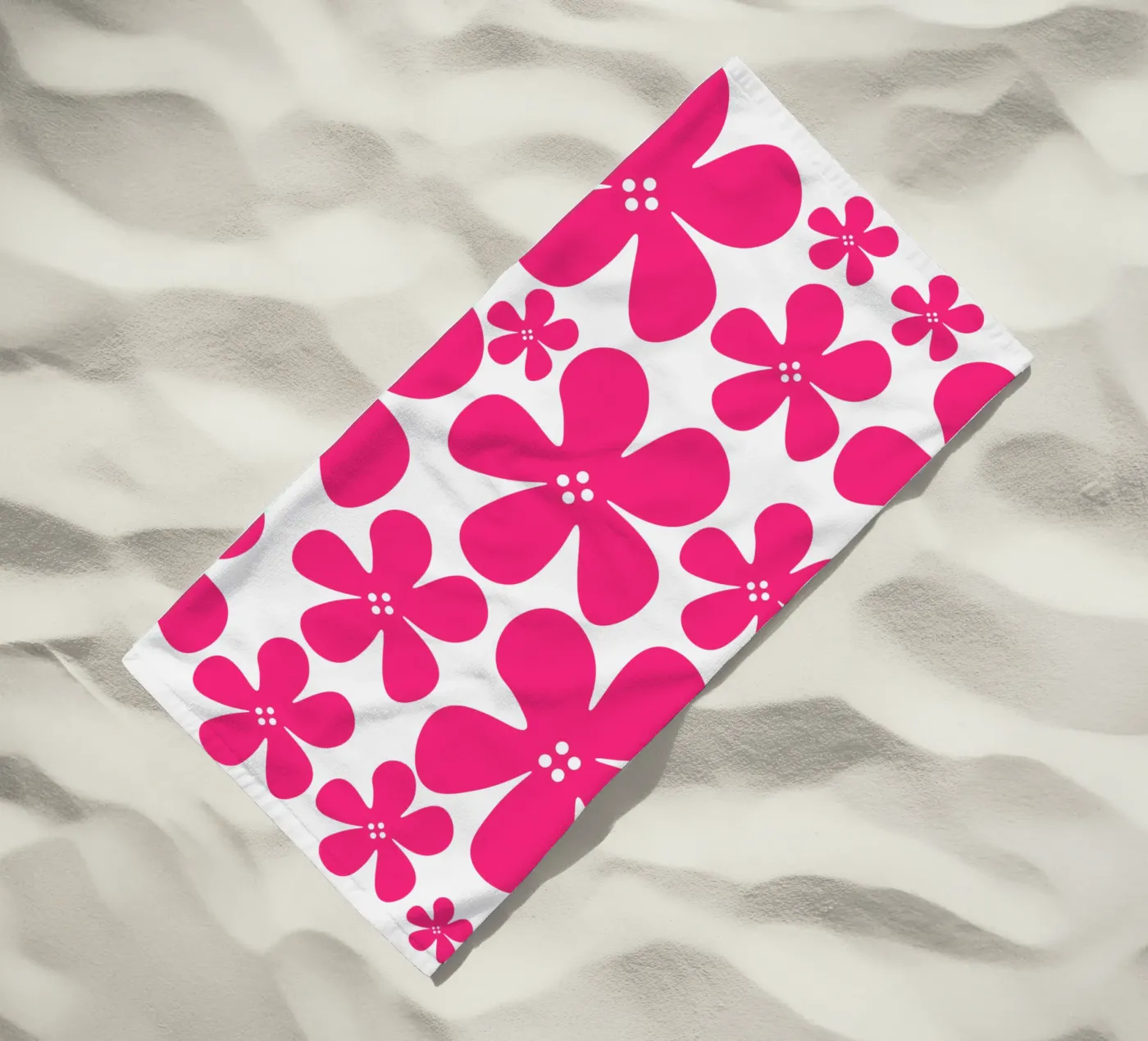 Pink flowers pattern telo mare da baobabprintstore