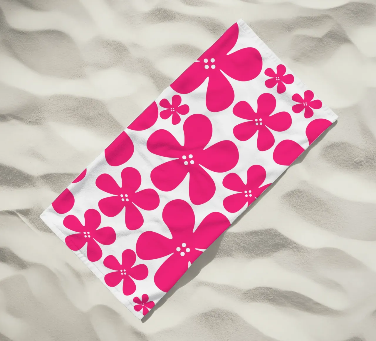 Pink flowers pattern telo mare da baobabprintstore