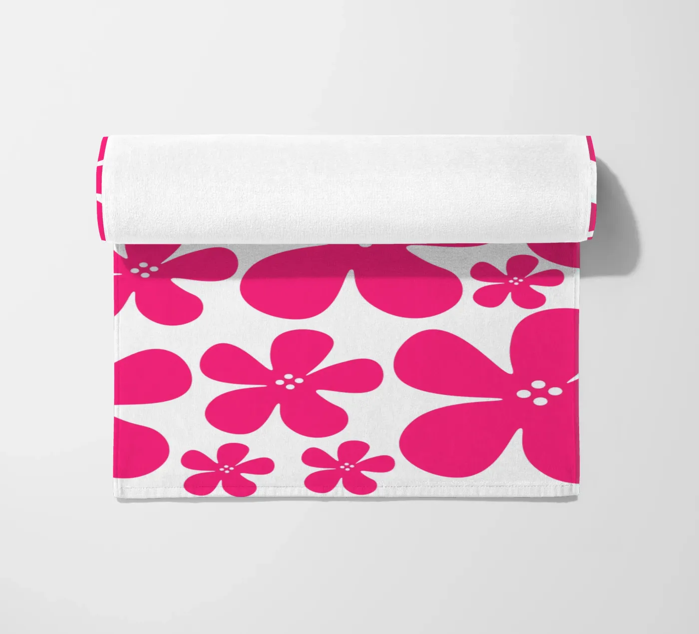 Pink flowers pattern beach towel by baobabprintstore