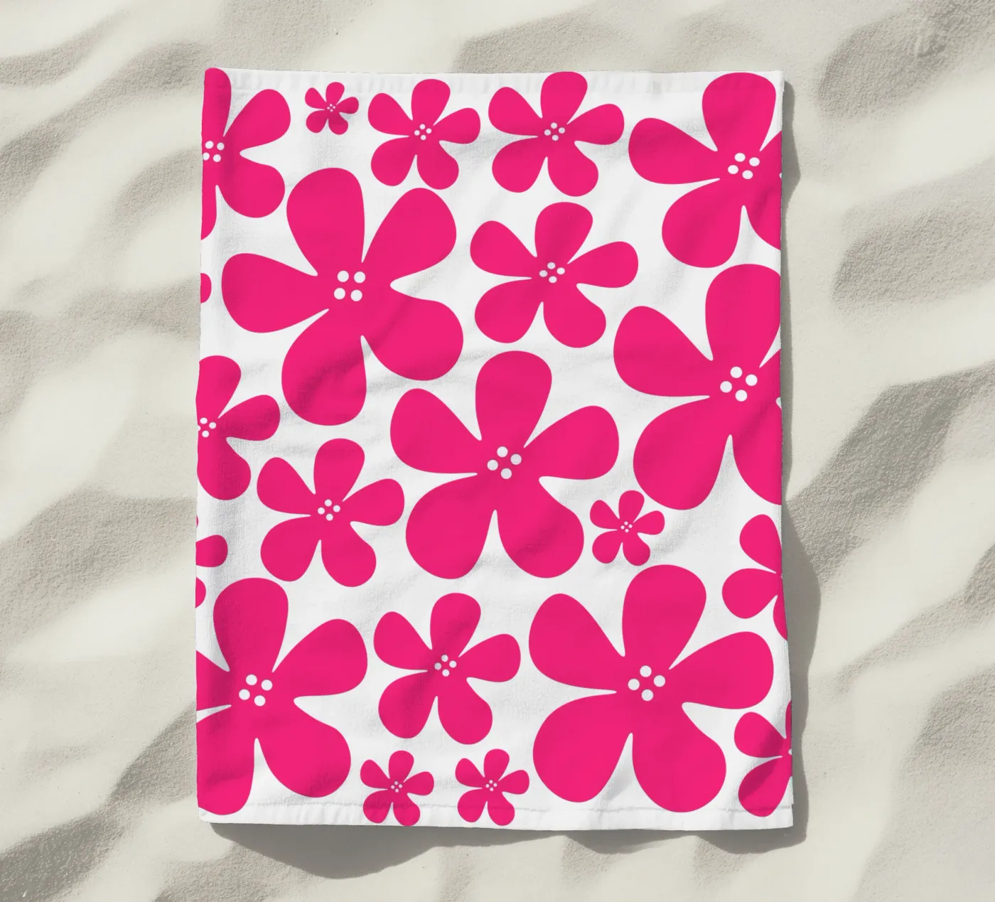 Pink flowers pattern telo mare da baobabprintstore