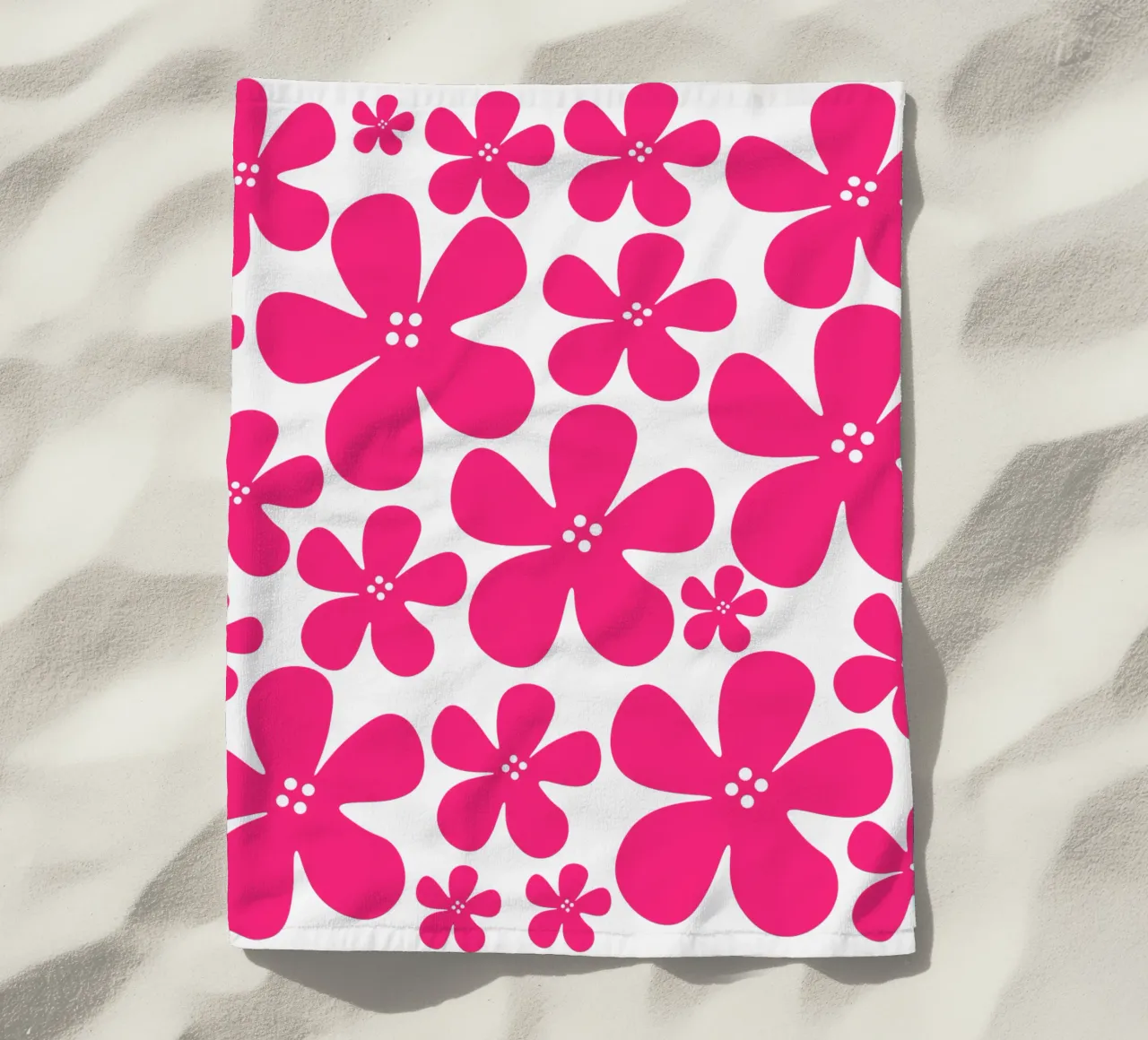 Pink flowers pattern telo mare da baobabprintstore