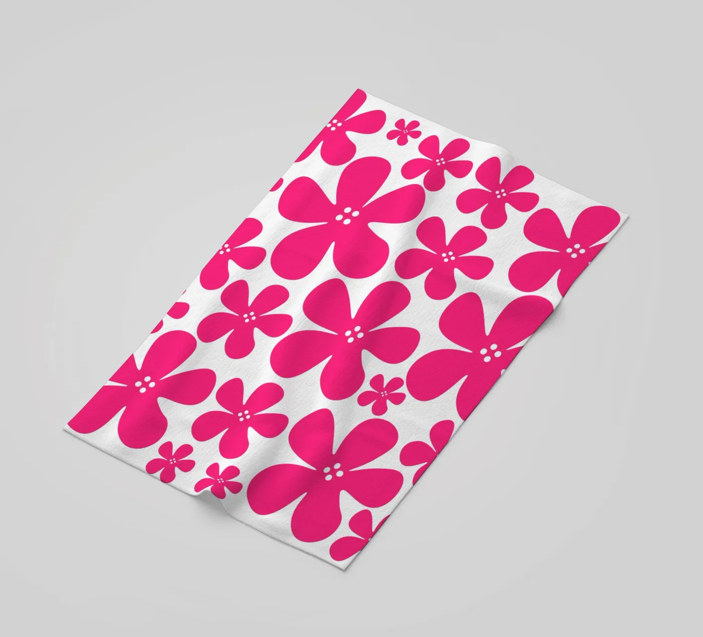 Pink flowers pattern telo mare da baobabprintstore
