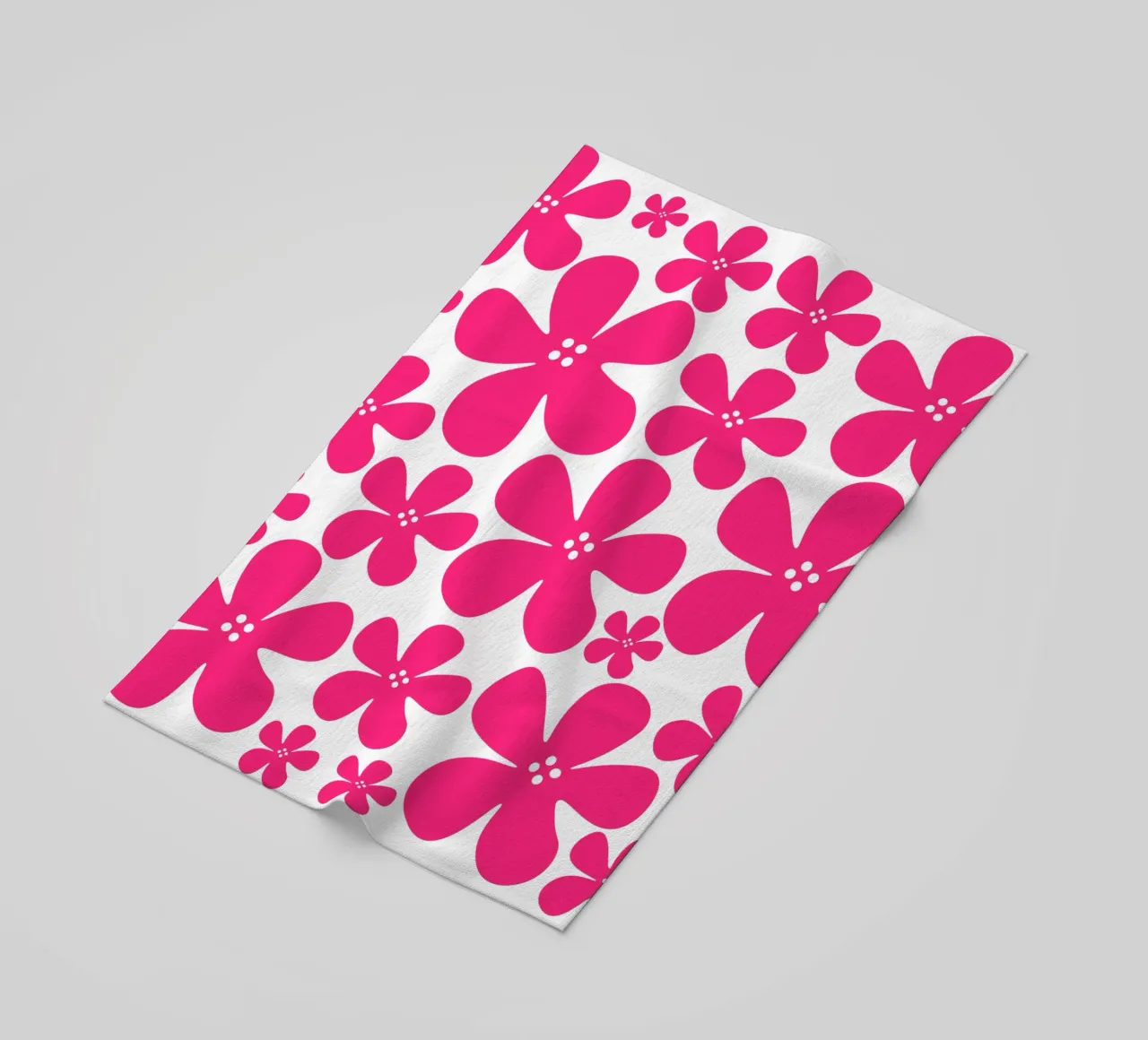 Pink flowers pattern telo mare da baobabprintstore