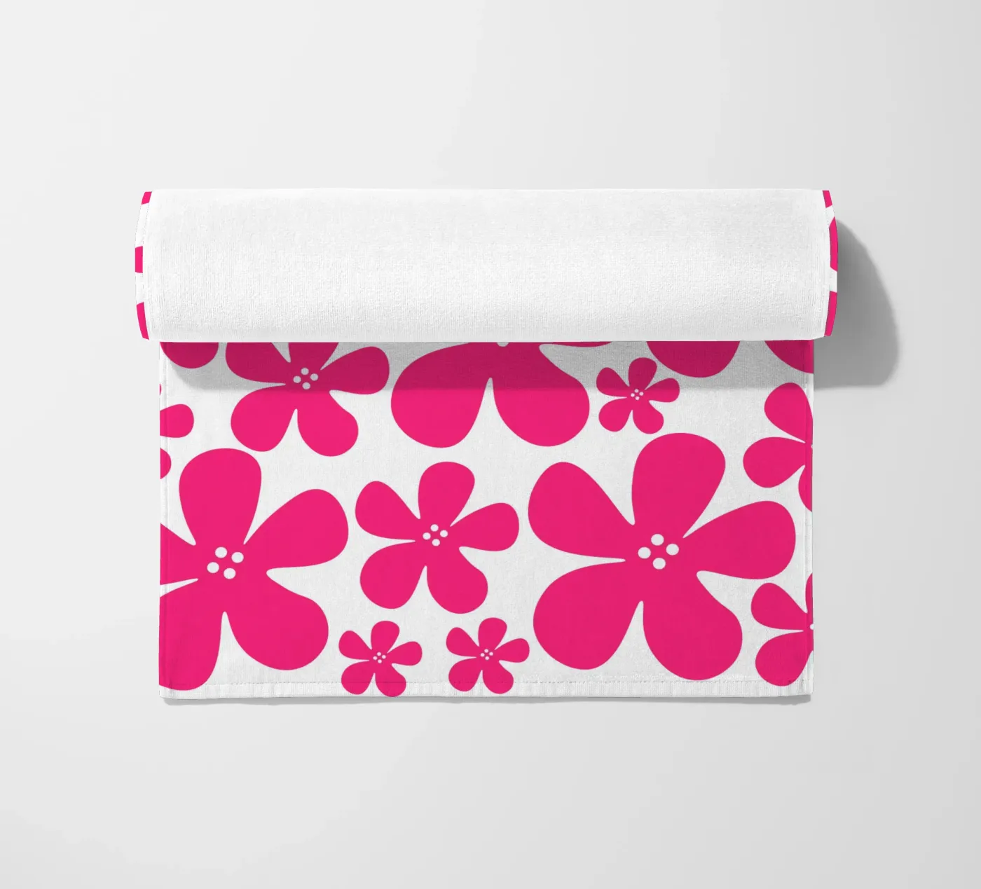 Pink flowers pattern beach towel by baobabprintstore