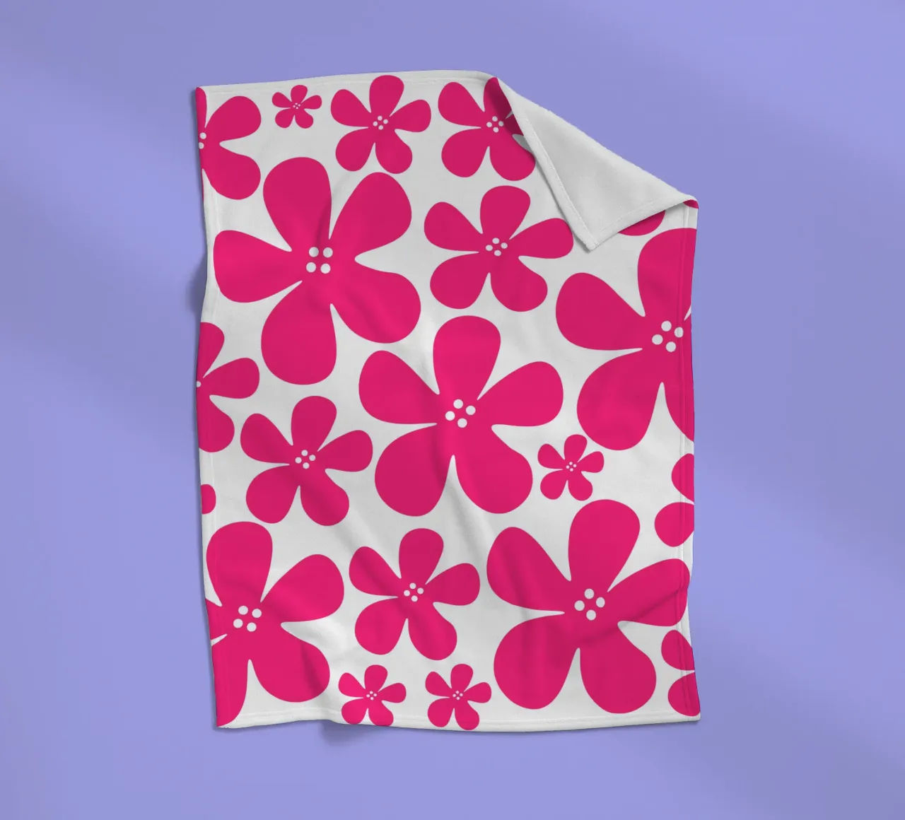 Pink flowers pattern fleecedeken van baobabprintstore