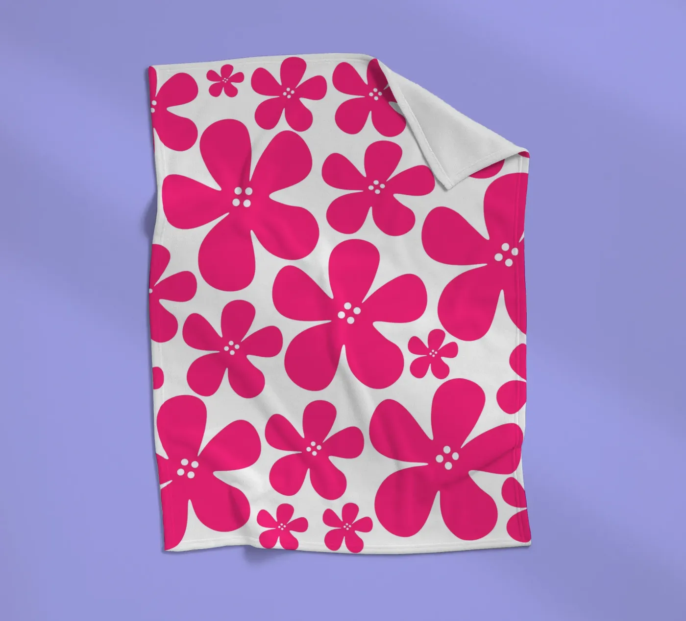 Pink flowers pattern fleecedeken van baobabprintstore