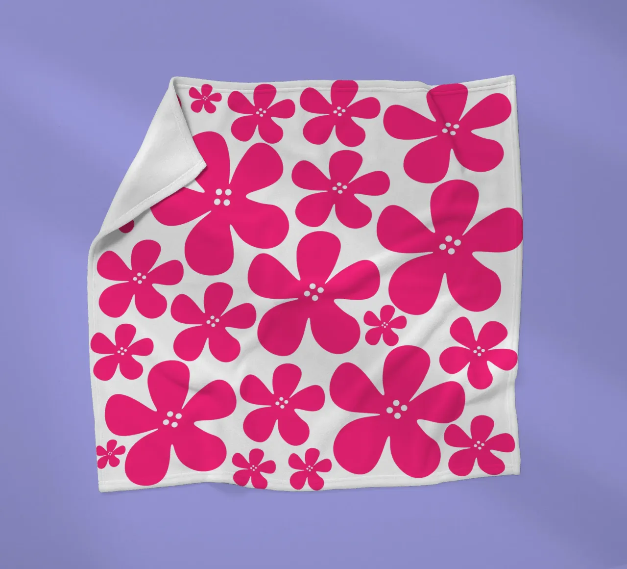 Pink flowers pattern fleecedeken van baobabprintstore