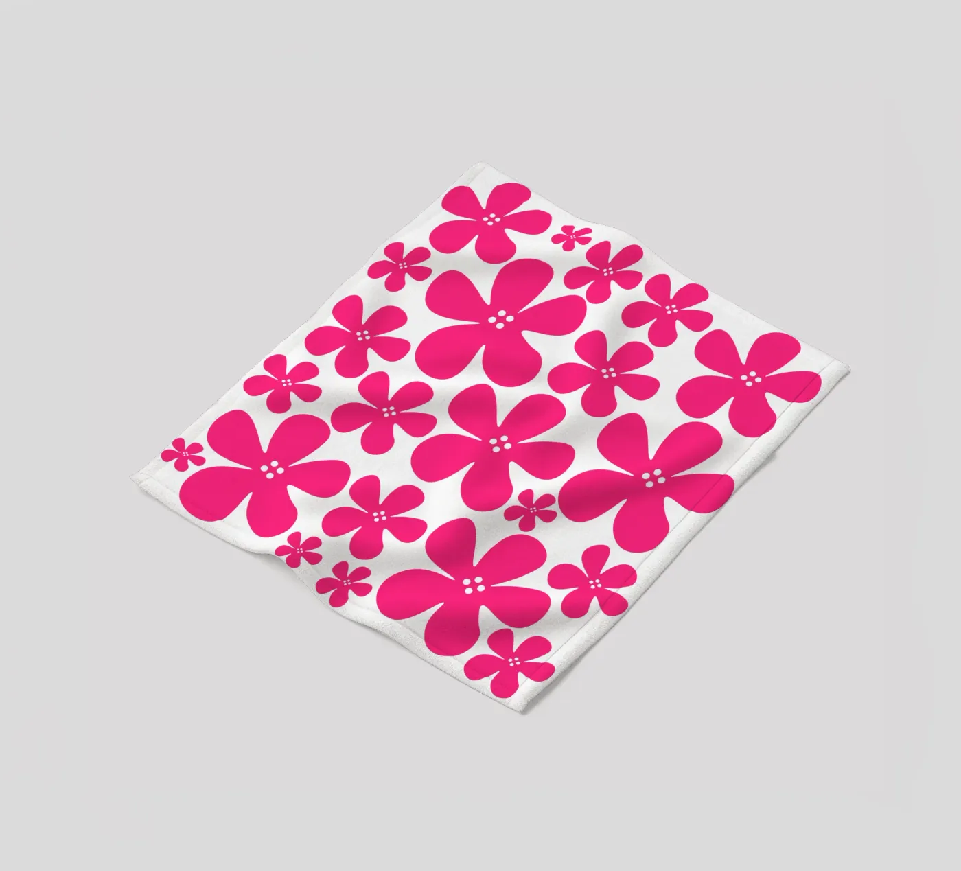 Pink flowers pattern fleecedeken van baobabprintstore
