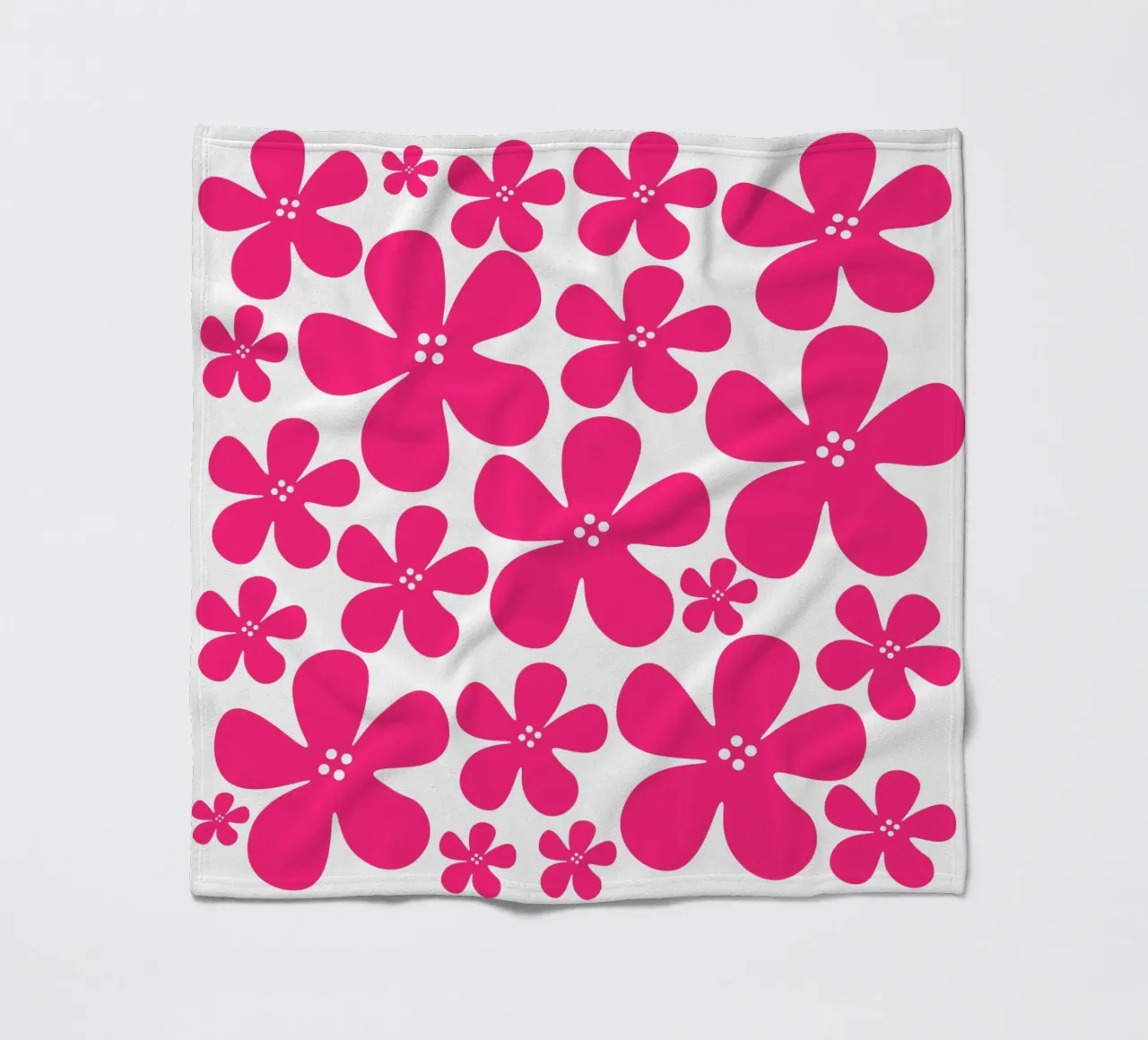 Pink flowers pattern fleecedeken van baobabprintstore