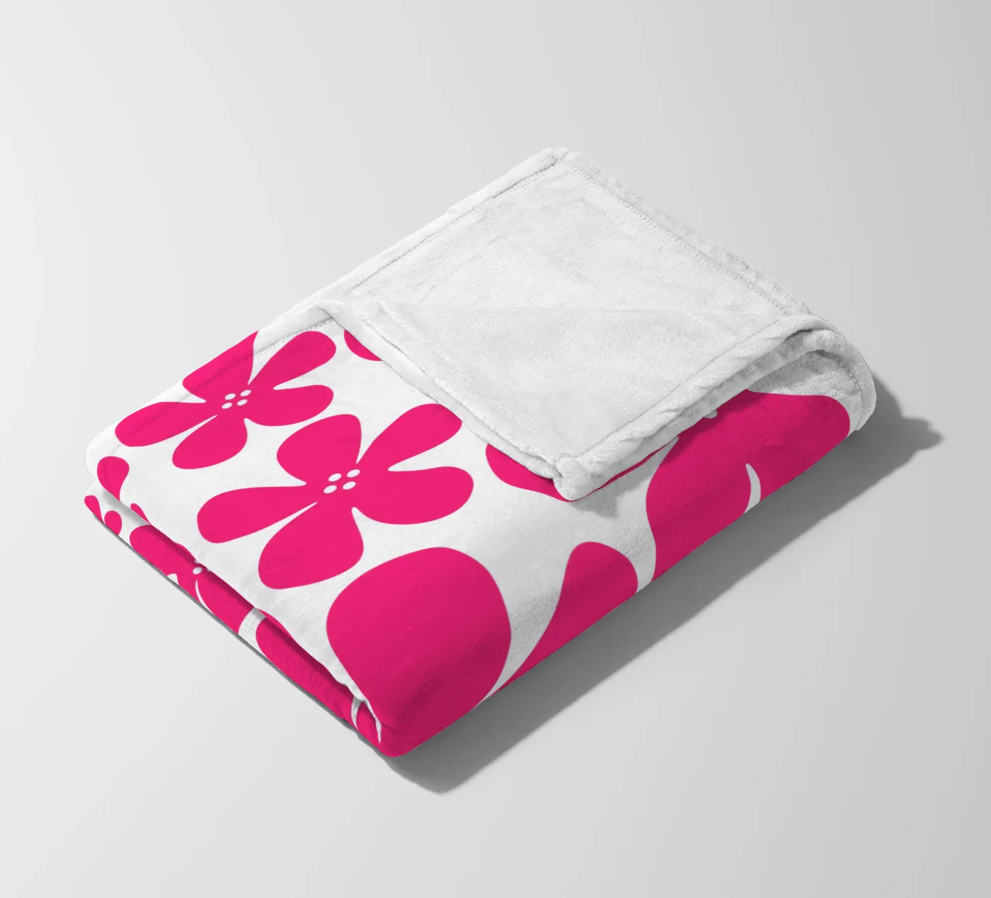 Pink flowers pattern fleecedeken van baobabprintstore