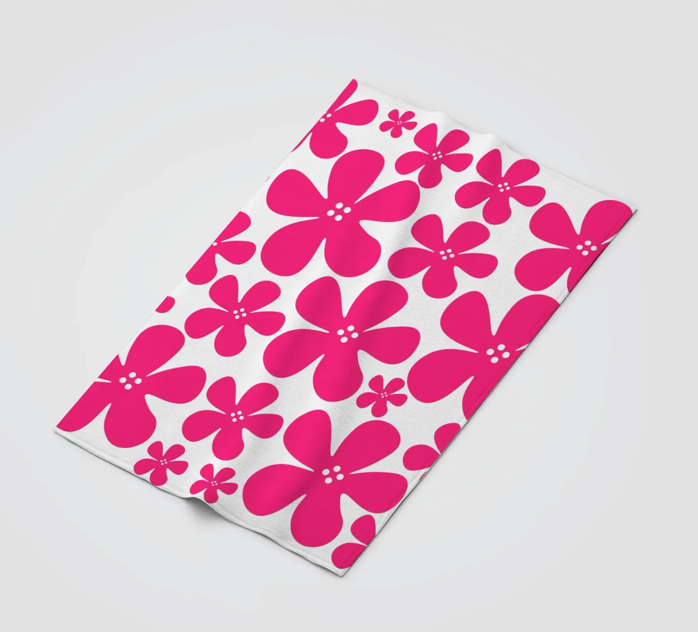 Pink flowers pattern fleecedeken van baobabprintstore