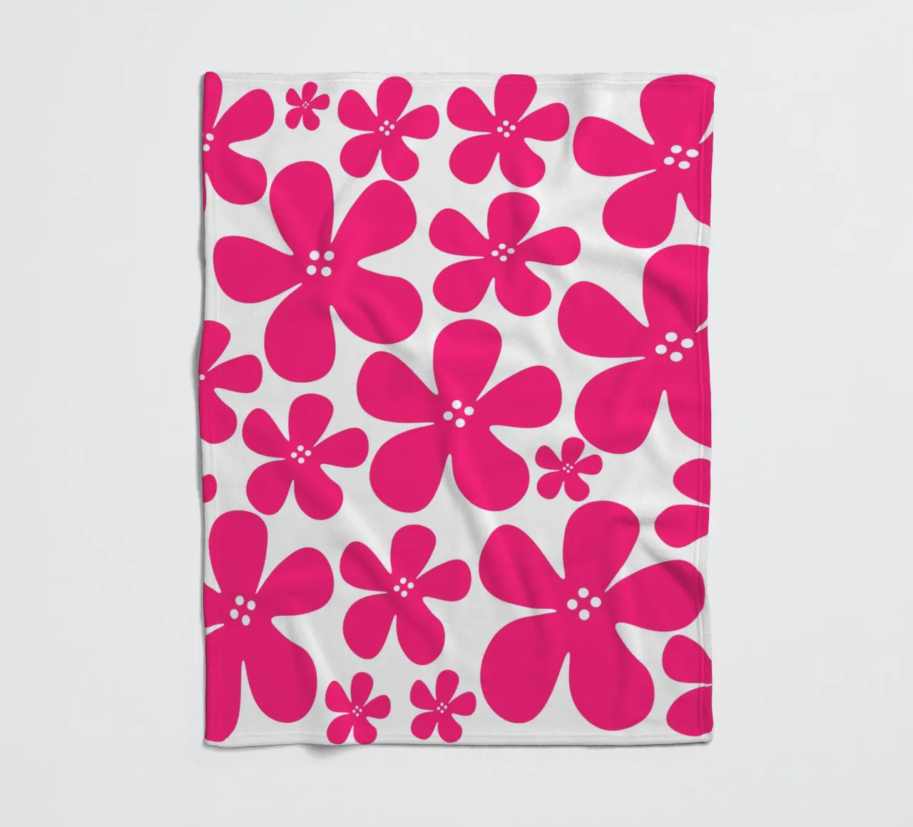 Pink flowers pattern fleecedeken van baobabprintstore