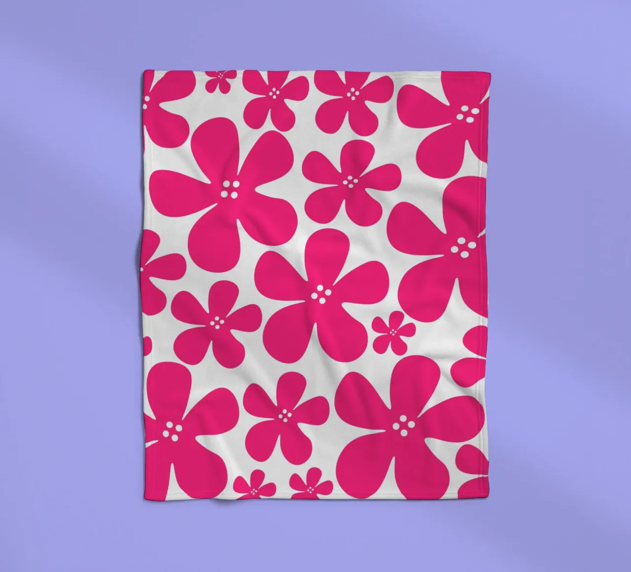 Pink flowers pattern fleecedeken van baobabprintstore