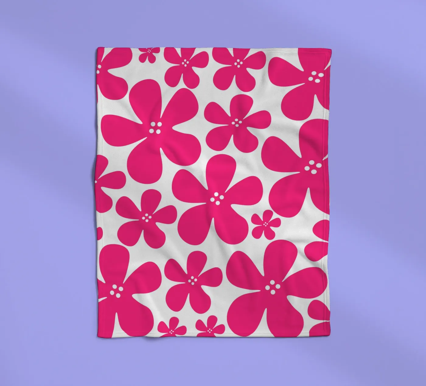 Pink flowers pattern fleecedeken van baobabprintstore