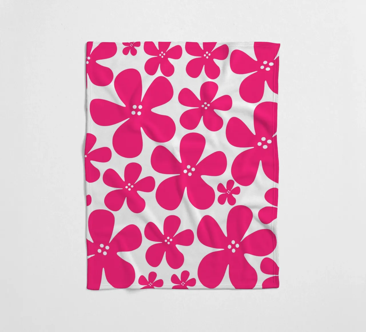 Pink flowers pattern fleecedeken van baobabprintstore