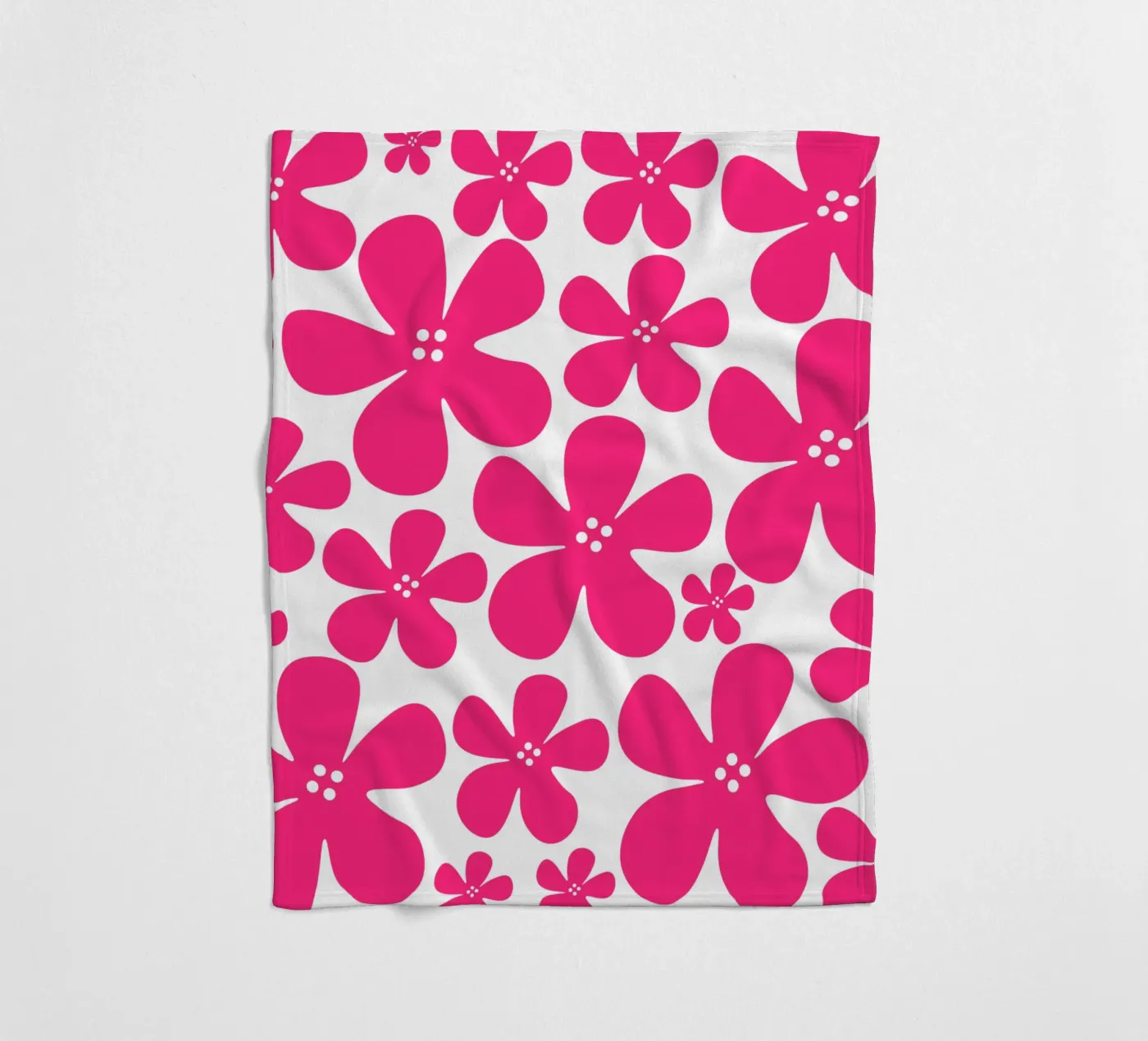 Pink flowers pattern fleecedeken van baobabprintstore