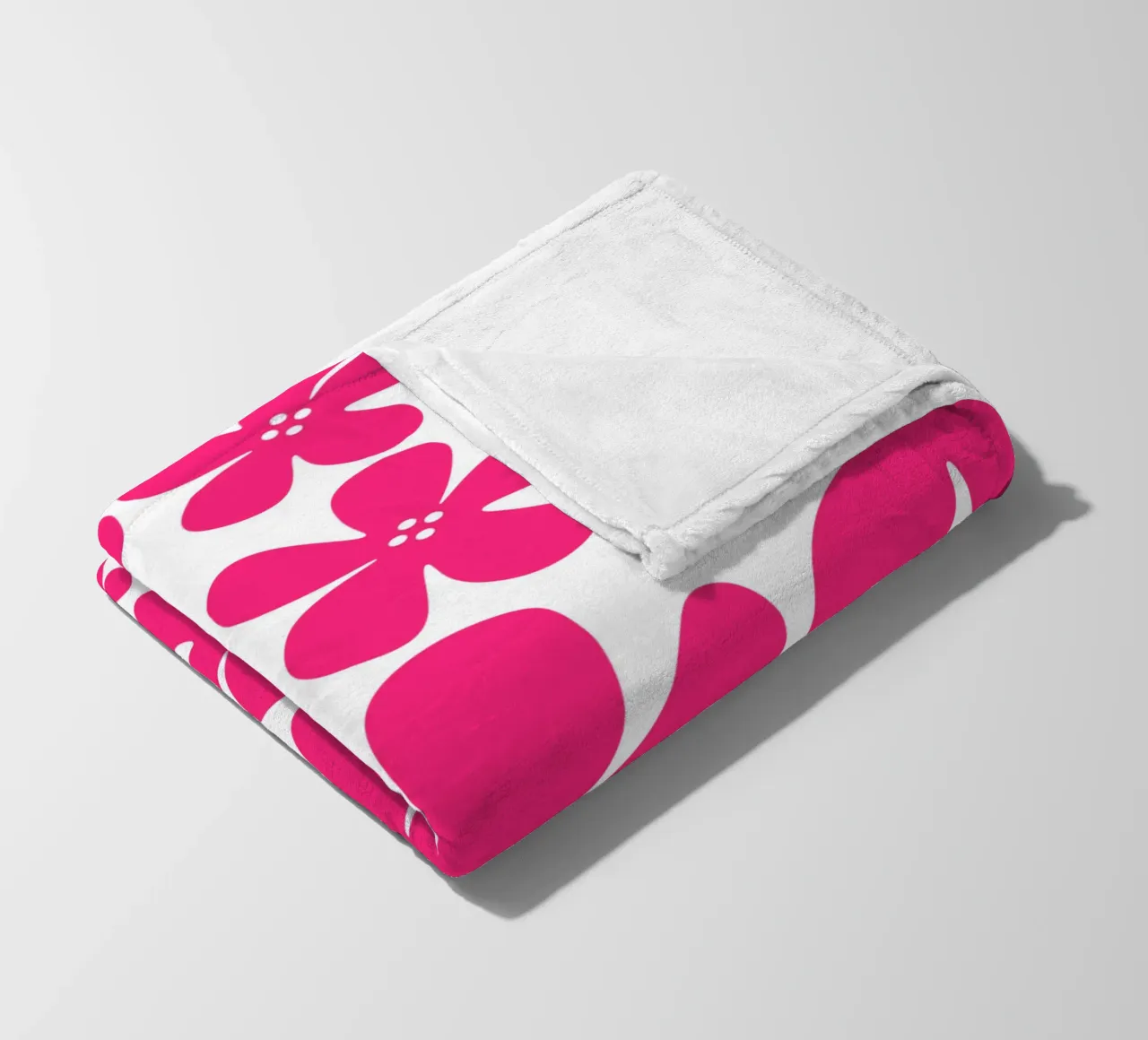 Pink flowers pattern fleecedeken van baobabprintstore