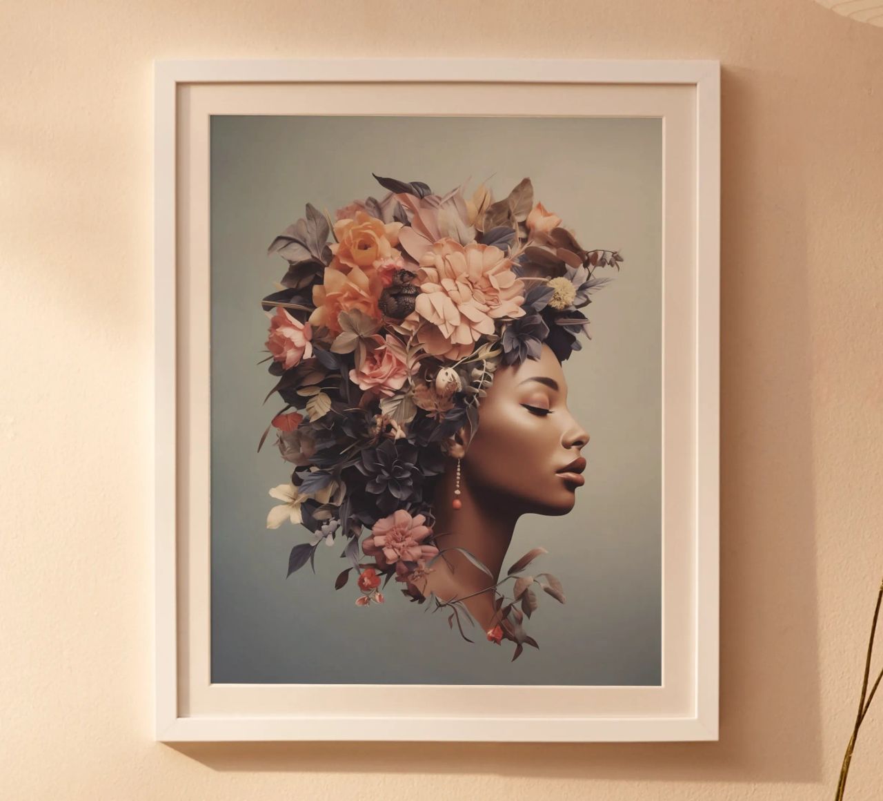 Flowery Beauty-Woman poster by Carinaprint