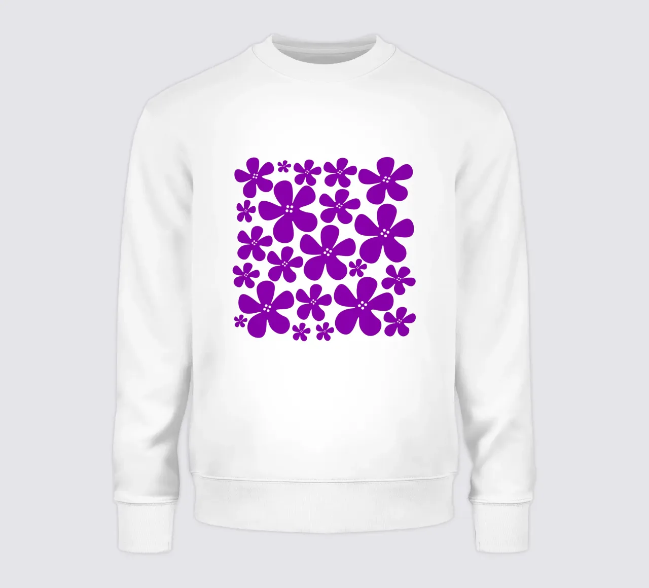 Purple flowers pattern felpa da baobabprintstore