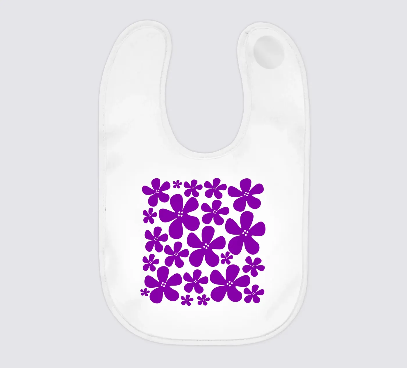 Purple flowers pattern bavaglino da baobabprintstore