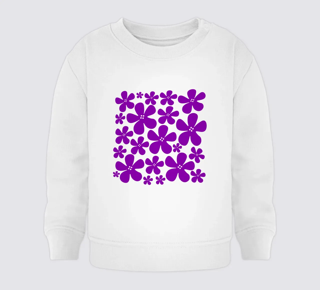 Purple flowers pattern felpa neonato da baobabprintstore