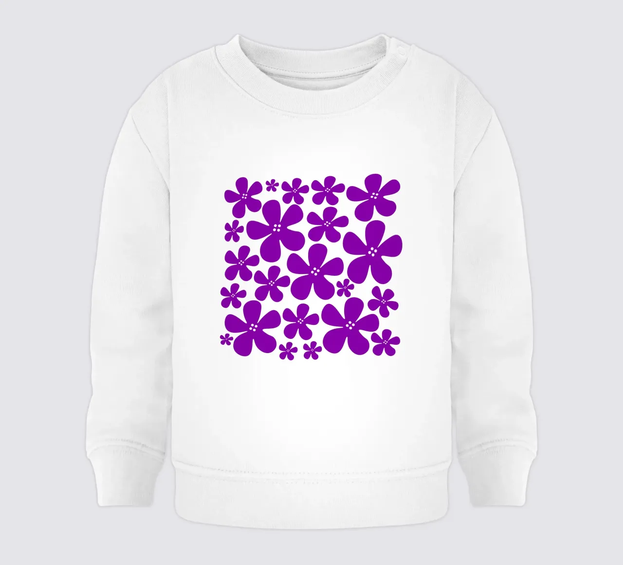 Purple flowers pattern felpa neonato da baobabprintstore