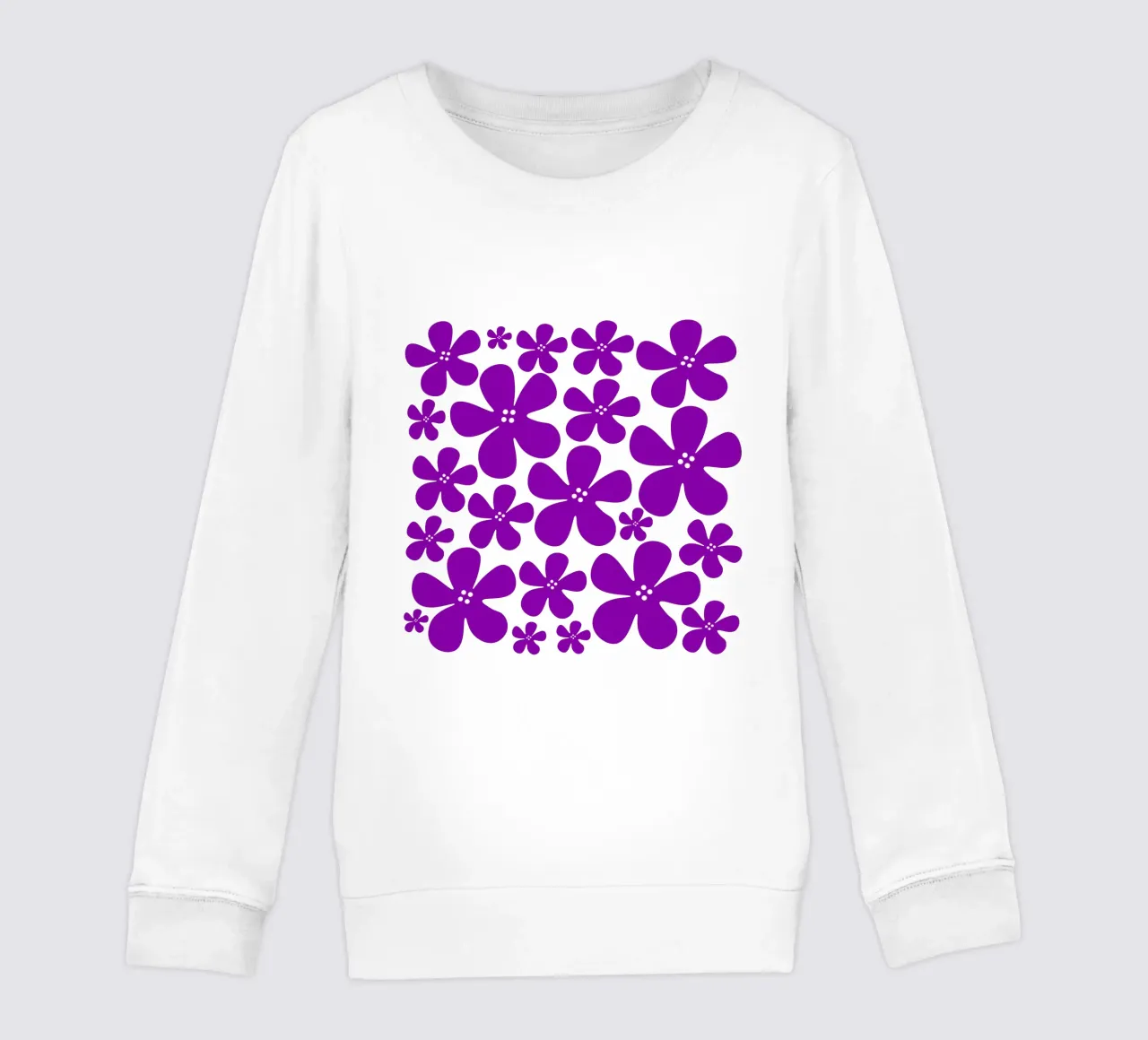 Purple flowers pattern felpa bambino da baobabprintstore
